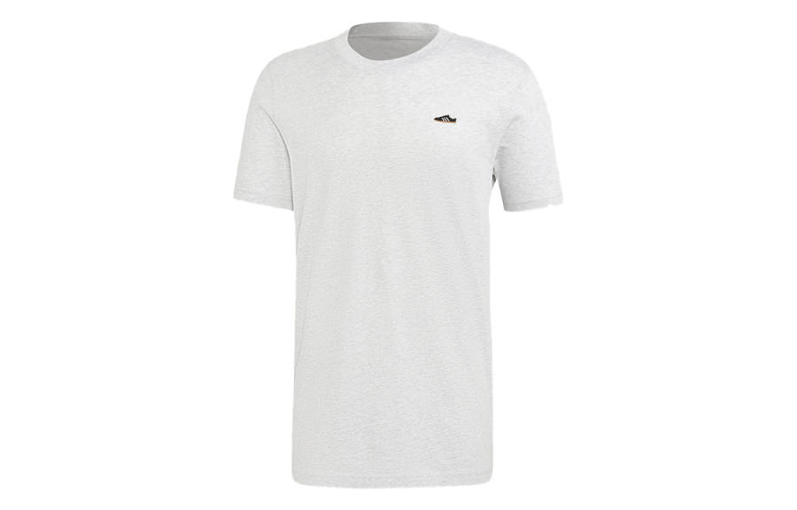 Adidas Originals MINI EMB T Shirts Men's Light Heather Gray Crew Neck Moderate Straight Fit