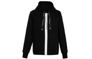 VERSUS Sweatshirts Men's Black Hooded Moderate Cardigan