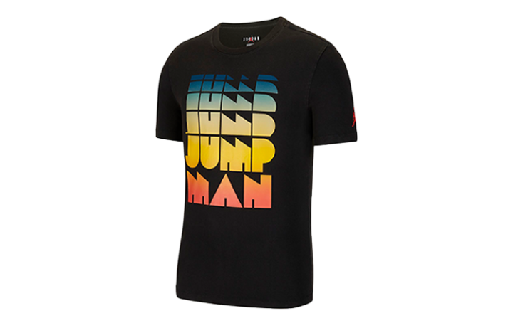 Jordan Jordan Air T Shirts Men's Black Crew Neck Moderate Straight Fit