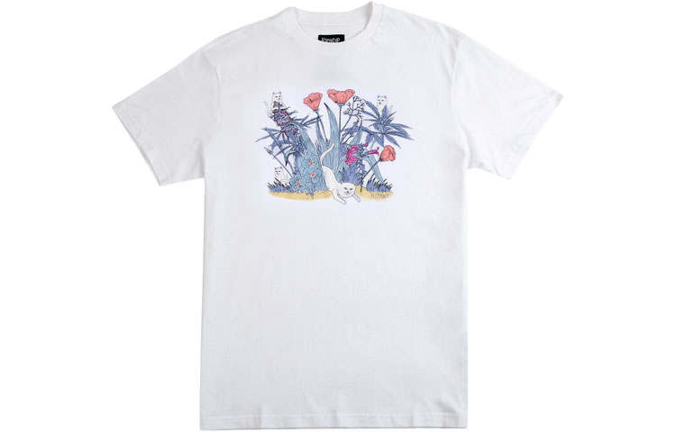 RIPNDIP T Shirts Unisex White Crew Neck Moderate Straight Fit