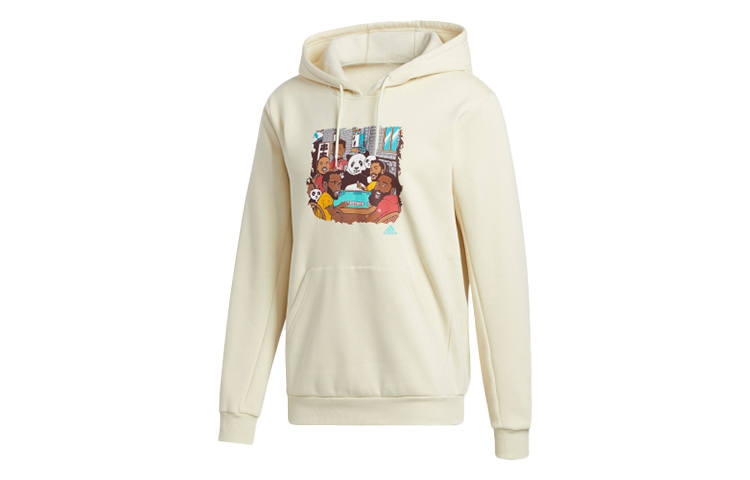 Adidas Adidas Sweatshirts Men's Ecru Hooded Moderate Regular