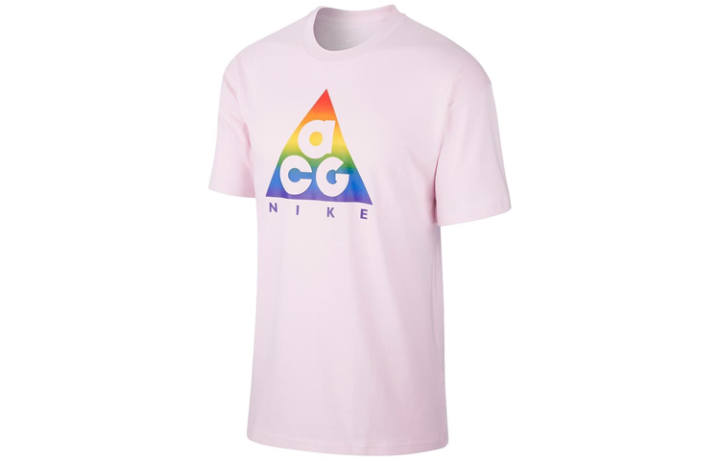 Nike Nike ACG T Shirts Men's Pink Crew Neck Moderate Straight Fit