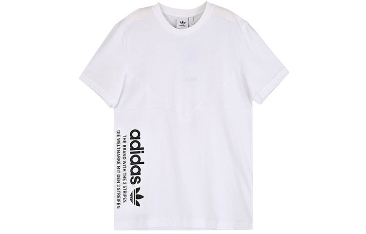 Adidas Originals T Shirts Men's White Crew Neck Moderate Straight Fit