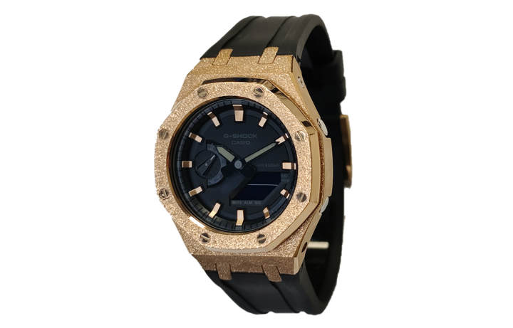 CASIO CASIO Custom Collection Electronic Movement Fluoroelastomer Strap Watch Men's Watches Black Dial