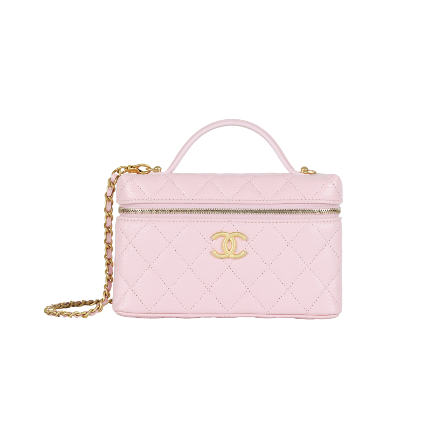 CHANEL Grain Cow Leather Material Gold Metal Shoulder Bag, Crossbody Bag, Handbag Women's Light Pink