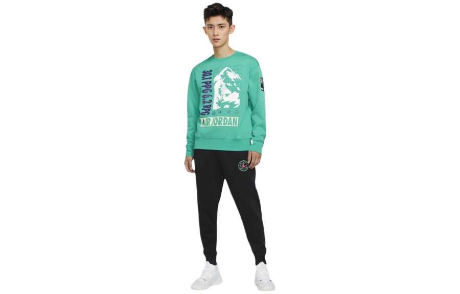 Jordan Jordan Air Jordan Mountainside Sweatshirts Men's Green Crew Neck Moderate Regular