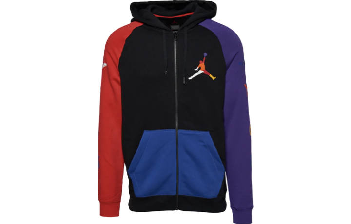 Jordan Jordan Sweatshirts Men's Black Hooded Moderate Cardigan