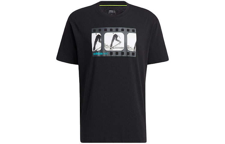 Adidas Neo Drop Shoulder Sleeve T Shirt Men's Black