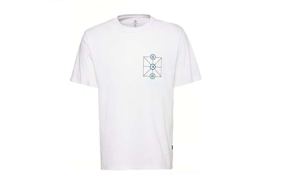 Converse Converse T Shirts Men's White Crew Neck Moderate Straight Fit