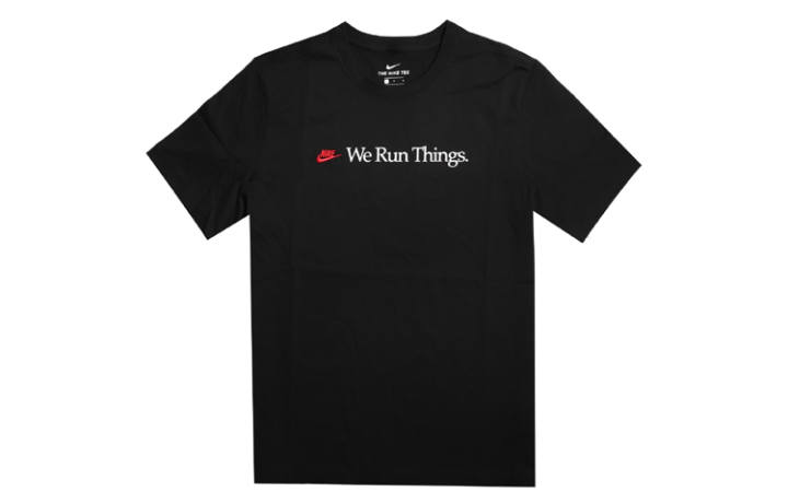 Nike Nike T Shirts Men's Black Crew Neck Moderate Straight Fit