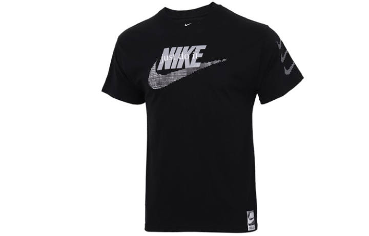 Nike Nike T Shirts Men's Black Crew Neck Moderate Straight Fit