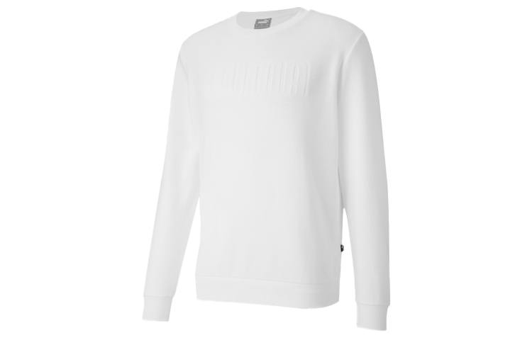 PUMA PUMA Sweatshirts Men's White Crew Neck Moderate Regular