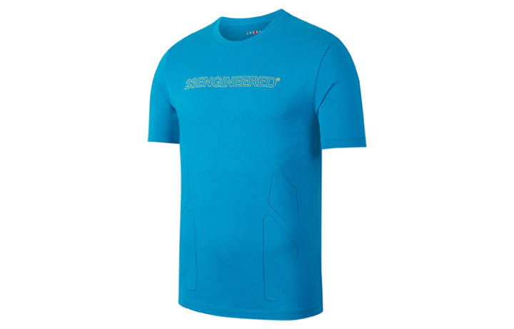 Jordan Jordan T Shirts Men's Blue Crew Neck Moderate Straight Fit