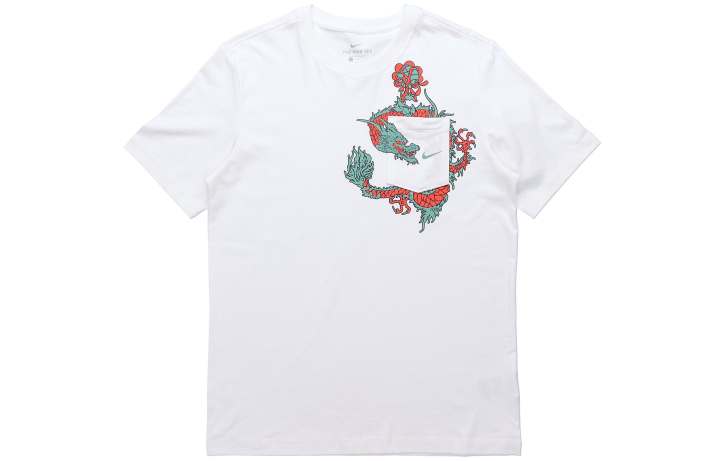 Nike Nike T Shirts Men's White Crew Neck Moderate Straight Fit