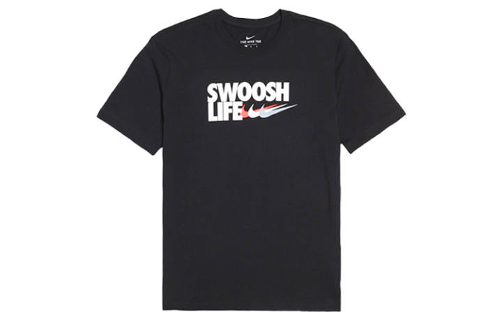 Nike Nike T Shirts Men's Black Crew Neck Moderate Straight Fit