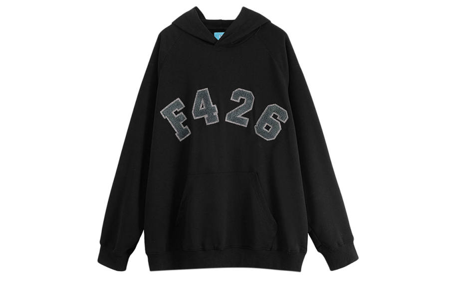 F426 Sweatshirts Unisex Black Hooded Moderate Regular