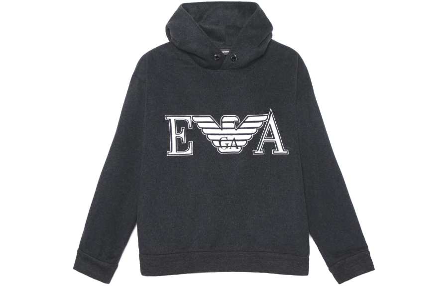 EMPORIO ARMANI Sweatshirts Men's Dark Gray Hooded Moderate Regular