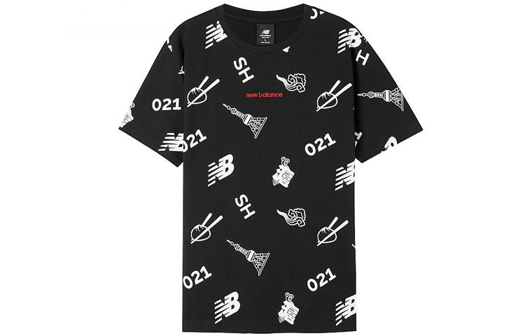 New Balance New Balance T Shirts Unisex Black Crew Neck Moderate Straight Fit