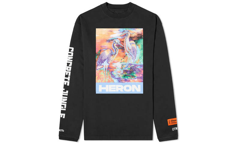 HERON PRESTON Heron Watercolor Print Longsleeve T Shirt