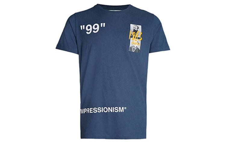 OFF-WHITE OFF WHITE SS19 T Shirts Men's Crew Neck Moderate Straight Fit