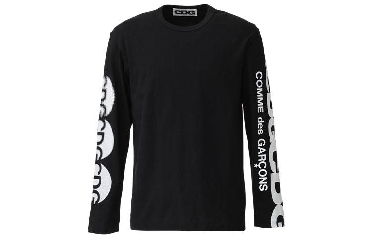 CDG T Shirts Unisex Black Crew Neck Moderate Straight Fit