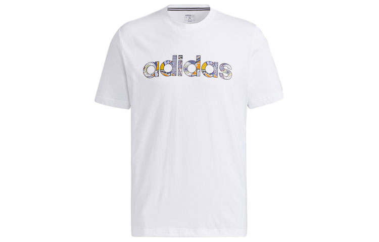 Adidas Neo T Shirts Men's White Crew Neck Moderate Straight Fit