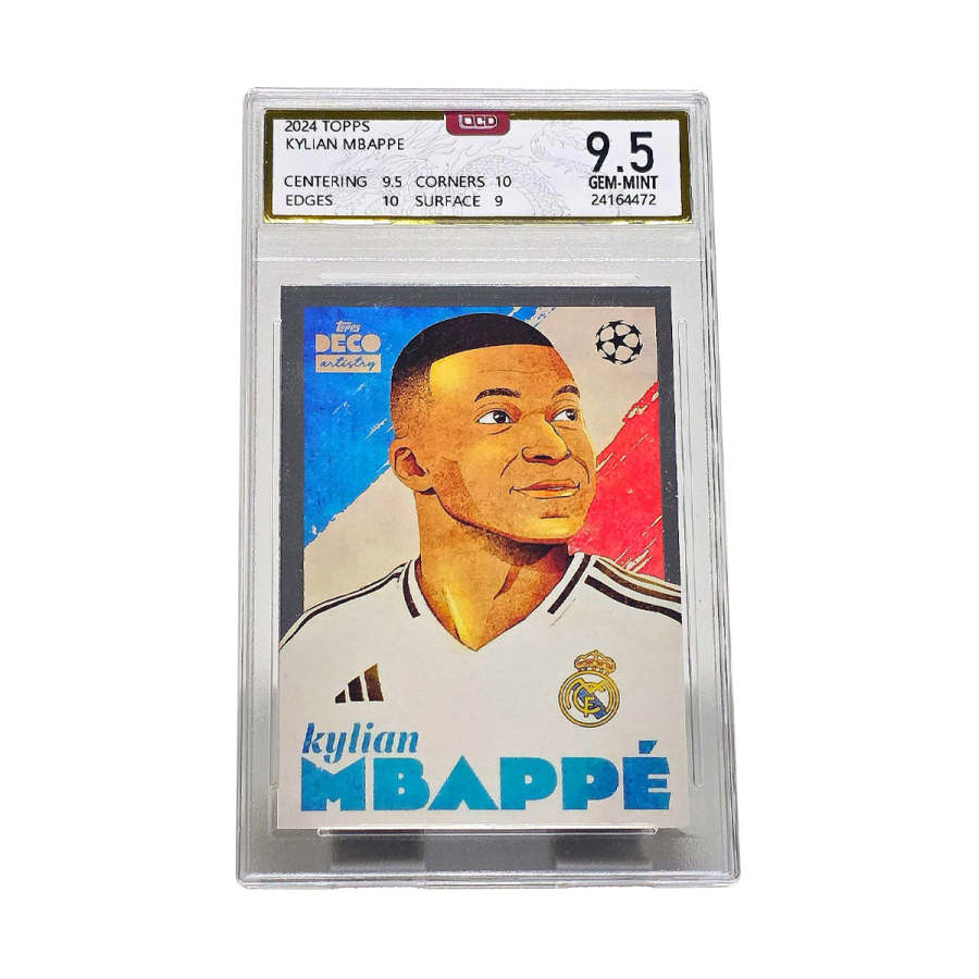 Topps Mbappé Player Card Deco Arts Fashion Style Special Card, Large Head Photo, Comic Sketch Special Card Graded Cards