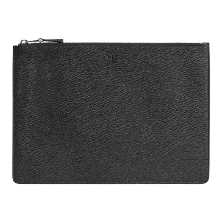 Dunhill Cow Leather Clutch Medium Unisex Black