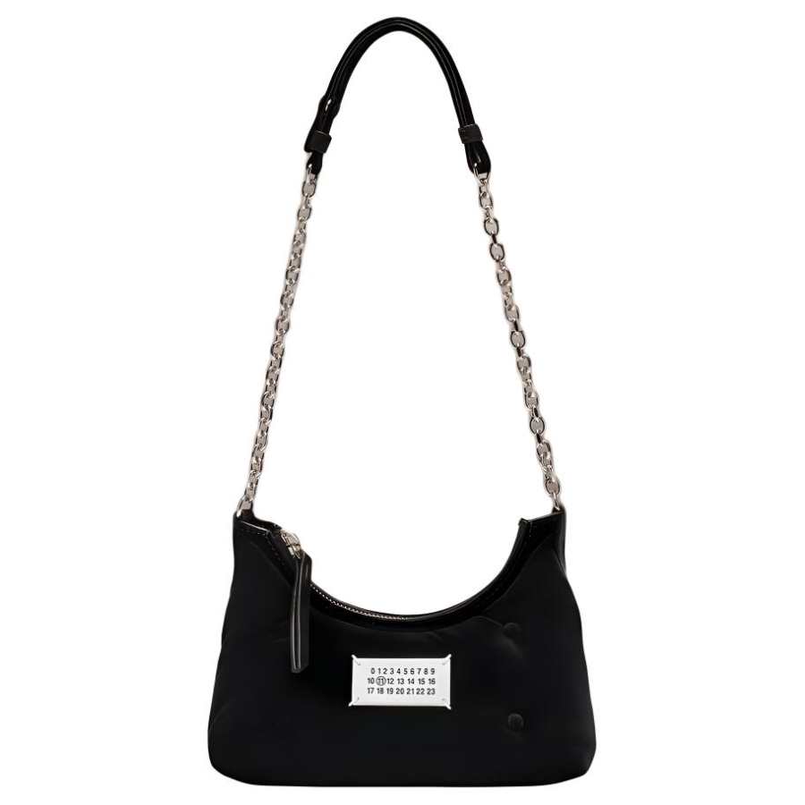 Maison Margiela Glam Slam Velvet Crossbody Bag, Shoulder Bag Extra Mini Women's Black