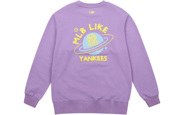 MLB New York Yankees Sweatshirts Unisex Purple Crew Neck Moderate Regular