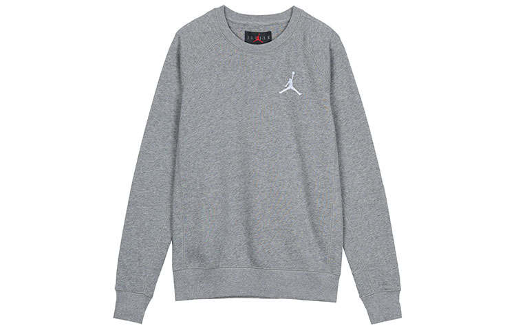 Jordan Jordan Fleece Lined Thermal Sports Crew Neck Pullover Sweatshirt Winter Men's Carbon Gray