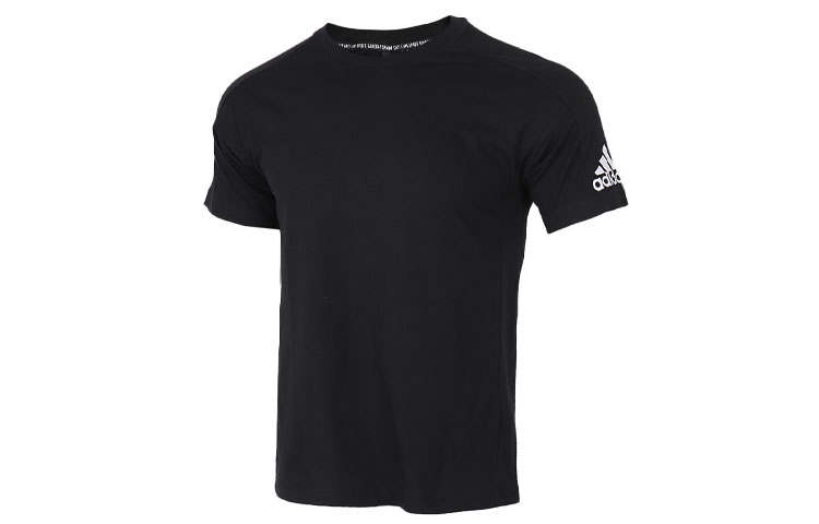 Adidas Adidas T Shirts Men's Black Crew Neck Moderate Straight Fit