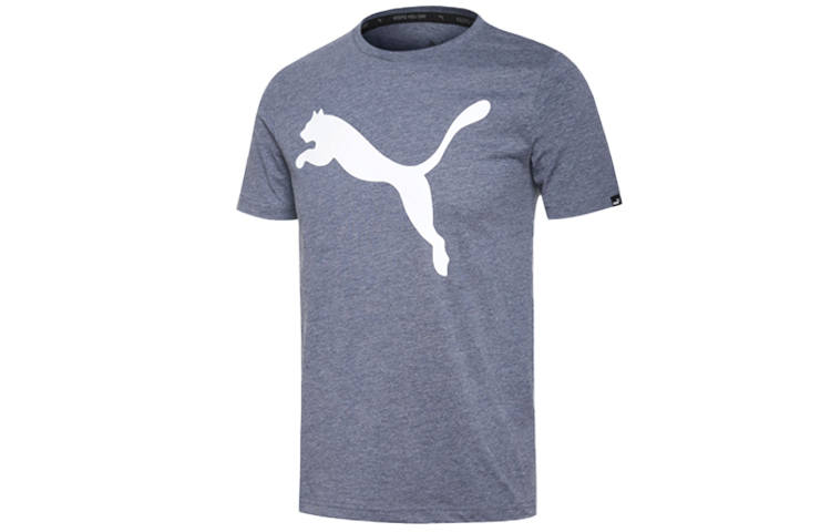 PUMA ESS BIG CAT HEATHER T Shirts Men's Crew Neck Moderate Straight Fit