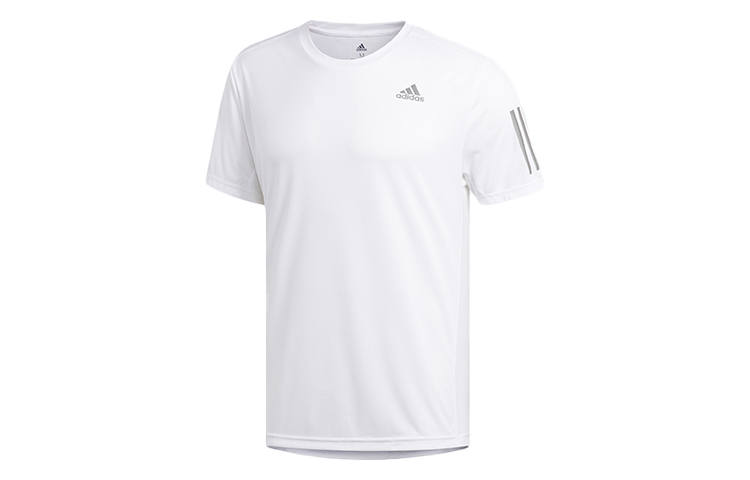 Adidas Adidas T Shirts Men's White Crew Neck Moderate Straight Fit