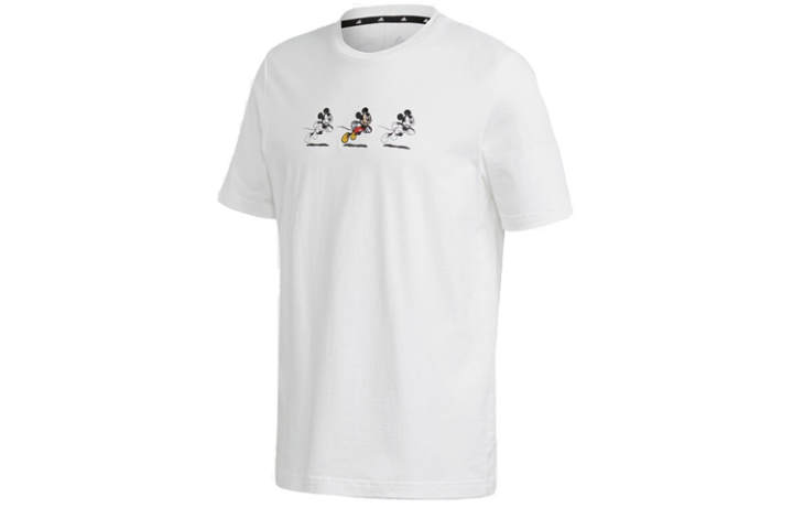 Adidas Adidas T Shirts Men's White Crew Neck Moderate Straight Fit