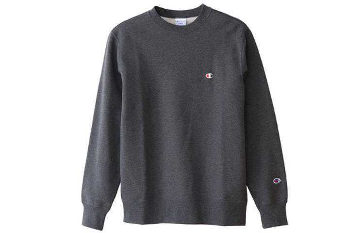 Champion Small Logo Fleece Lined Sweatshirt Japan Version Unisex Gray