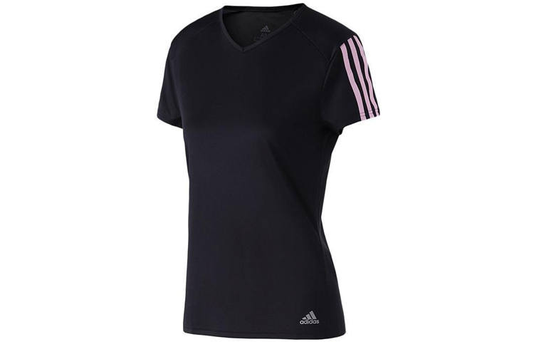 Adidas Adidas T Shirts Women's Black V Neck Moderate