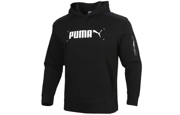 PUMA Sweatshirts Men's Black Hooded Moderate Regular