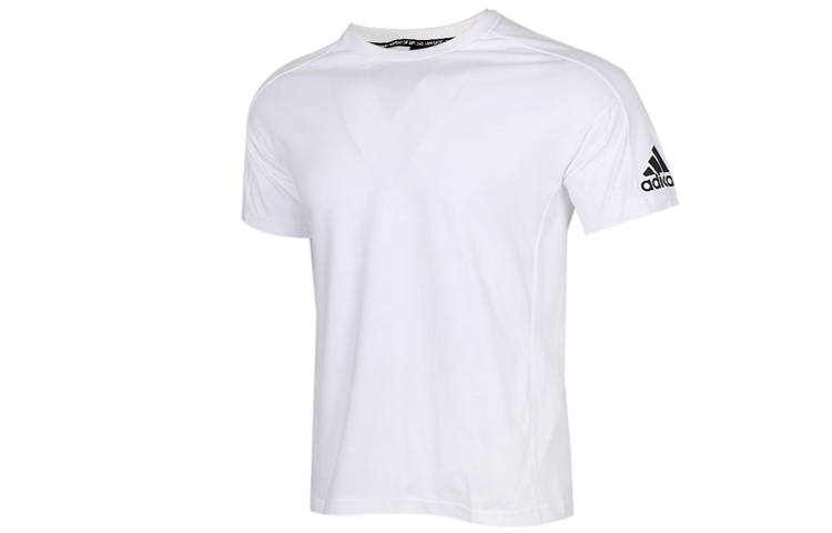 Adidas Adidas MUST HAVES T Shirts Men's White Crew Neck Moderate Straight Fit