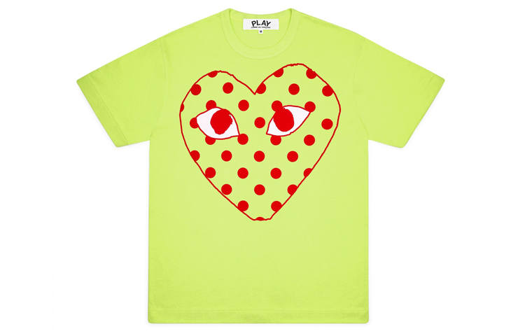 CDG Play Comme Des Garcons Play Pastelle Polka Dot Red Heart T shirt
