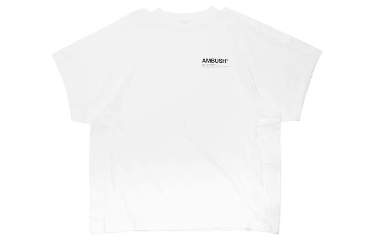 AMBUSH T Shirts Unisex White Crew Neck Moderate Straight Fit