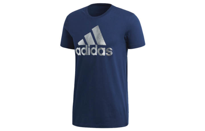 Adidas Adidas T Shirts Men's Blue Crew Neck Moderate Straight Fit
