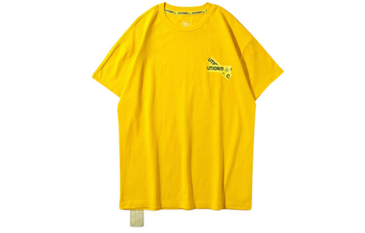Li-Ning Li Ning X Disney T Shirts Unisex Yellow Crew Neck Moderate Straight Fit