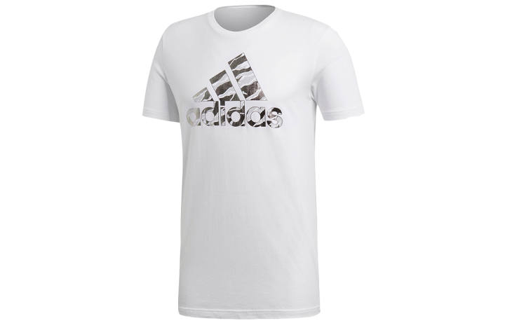 Adidas Adidas T Shirts Men's White Crew Neck Moderate Straight Fit
