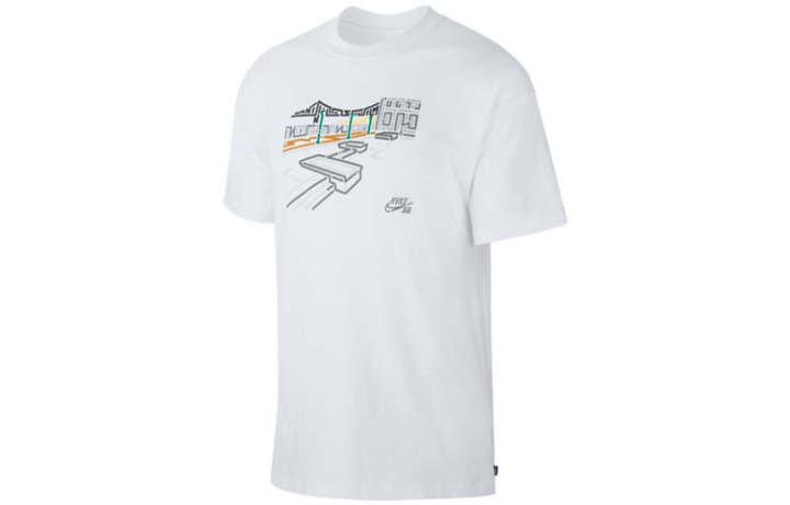 Nike Nike T Shirts Men's White Crew Neck Moderate Straight Fit