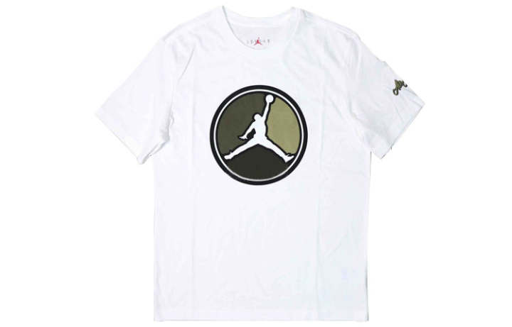 Jordan Jordan T Shirts Men's White Crew Neck Moderate Straight Fit