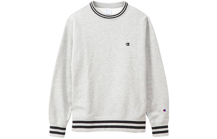 Champion Sweatshirts Unisex Gray Crew Neck Moderate Regular