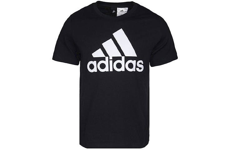 Adidas Adidas T Shirts Men's Black Crew Neck Moderate Straight Fit