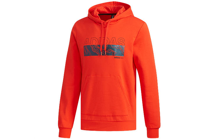 Adidas Neo Sweatshirts Men's Bright Pink Red Hooded Moderate Regular