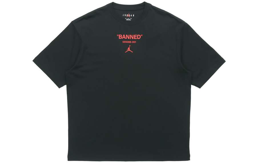 Jordan Jordan T Shirts Men's Black Crew Neck Moderate Straight Fit